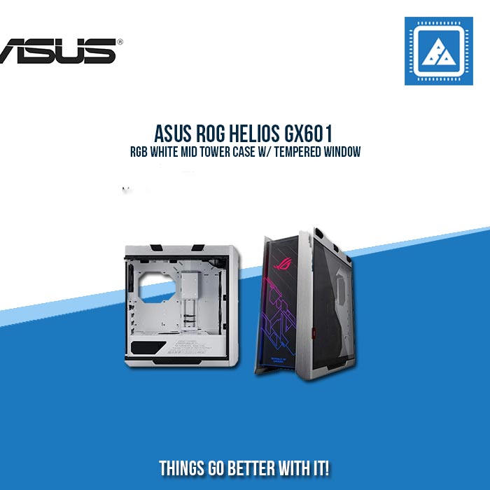 ASUS ROG HELIOS GX601 RGB WHITE MID TOWER CASE W/ TEMPERED WINDOW ASUS ROG HELIOS GX601 RGB WHITE MID TOWER CASE W/ TEMPERED WINDOW